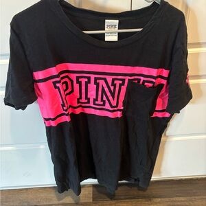 Victoria Secret PINK Short Sleeve Tee (Large)
Black/Pink